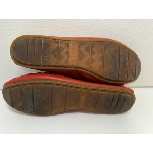 Vintage Minnetonka red leather boat driver moccasins. Size 7.5(W). - Picture 8 of 8